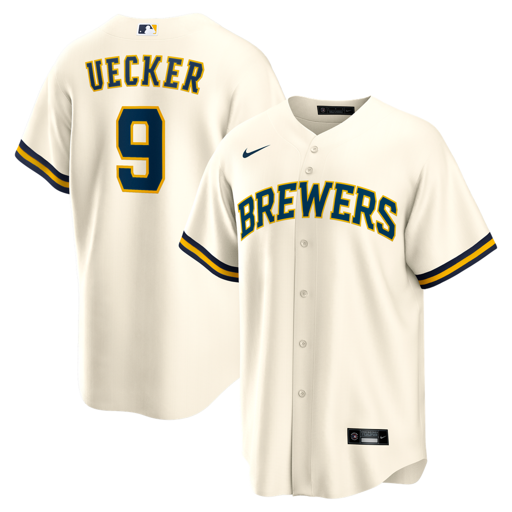 Bob Uecker Milwaukee Brewers Nike Home Retired Player Replica Jersey - Cream Official MLB Team Apparel Baseball Fan Gear