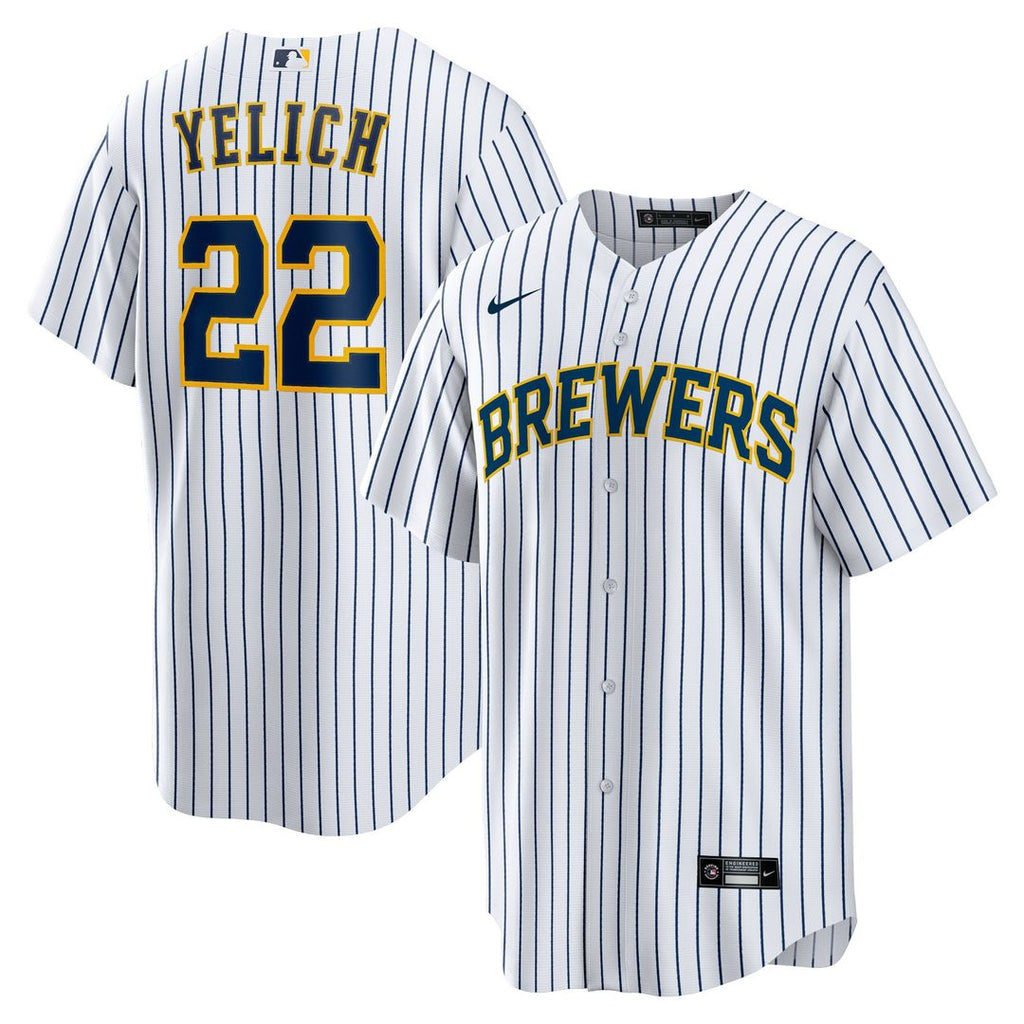 Christian Yelich Milwaukee Brewers Nike Alternate Replica Player Jersey - White Official MLB Team Apparel Baseball Fan Gear