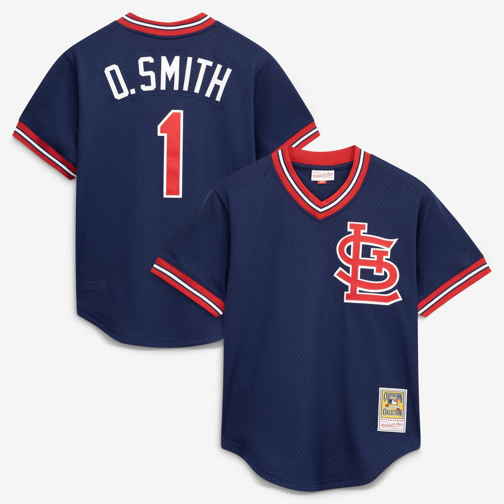 Ozzie Smith St. Louis Cardinals Mitchell & Ness Authentic Batting Practice Jersey - Navy Official MLB Team Apparel Baseball Fan Gear