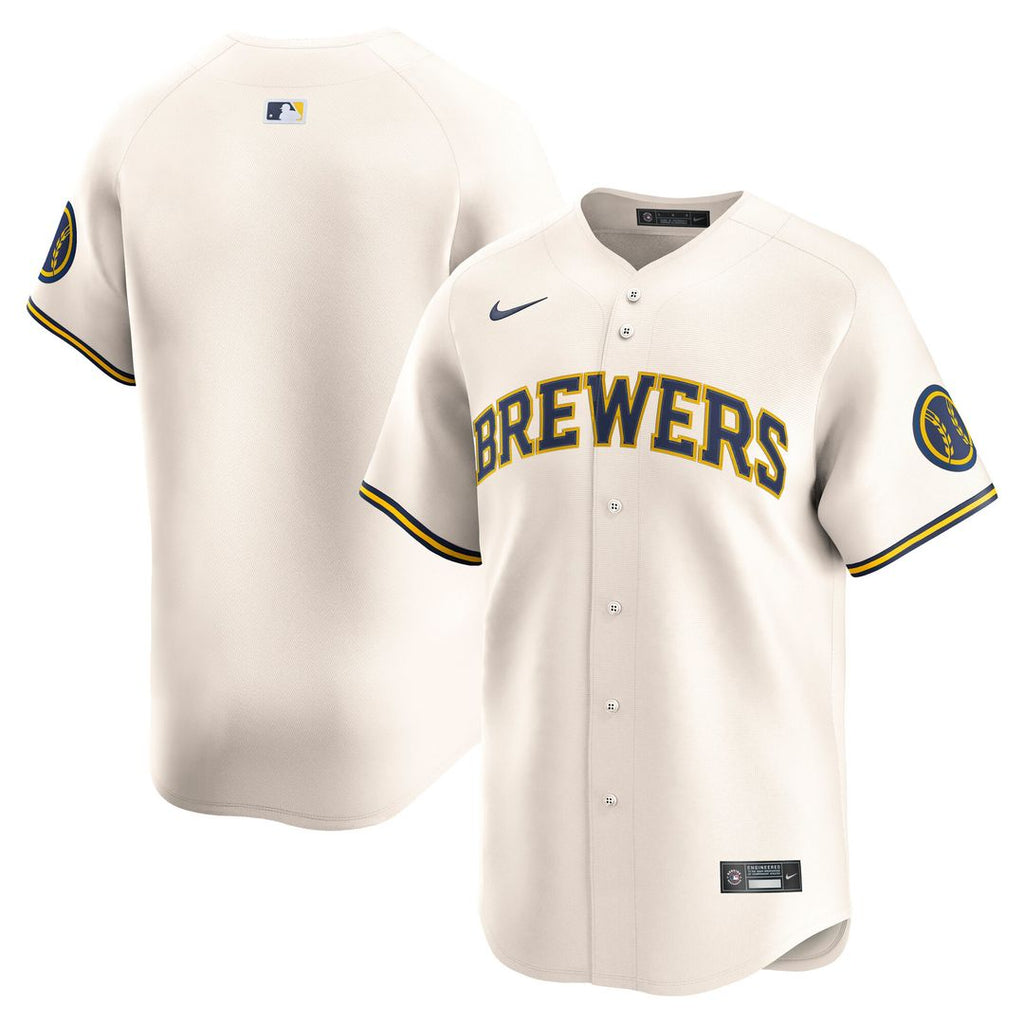 Milwaukee Brewers Nike Home Limited Jersey - Cream Official MLB Team Apparel Baseball Fan Gear