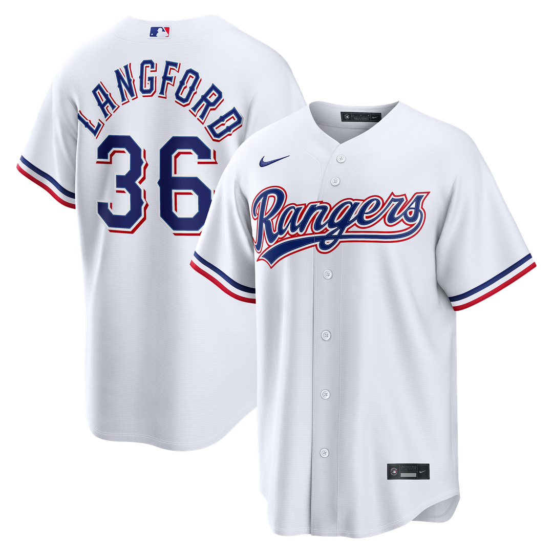 Wyatt Langford Texas Rangers Nike Home Replica Jersey - White Official MLB Team Apparel Baseball Fan Gear