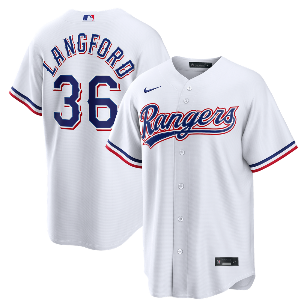Wyatt Langford Texas Rangers Nike Home Replica Jersey - White Official MLB Team Apparel Baseball Fan Gear