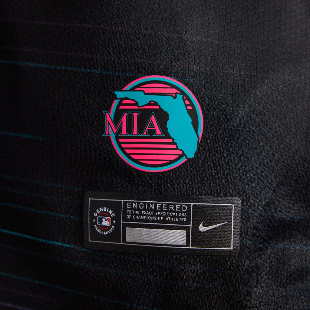 Miami Marlins Nike Women's 2025 City Connect Limited Jersey - Black Official MLB Team Apparel Baseball Fan Gear