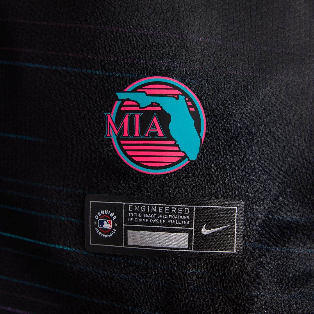 Miami Marlins Nike Women's 2025 City Connect Limited Jersey - Black Official MLB Team Apparel Baseball Fan Gear