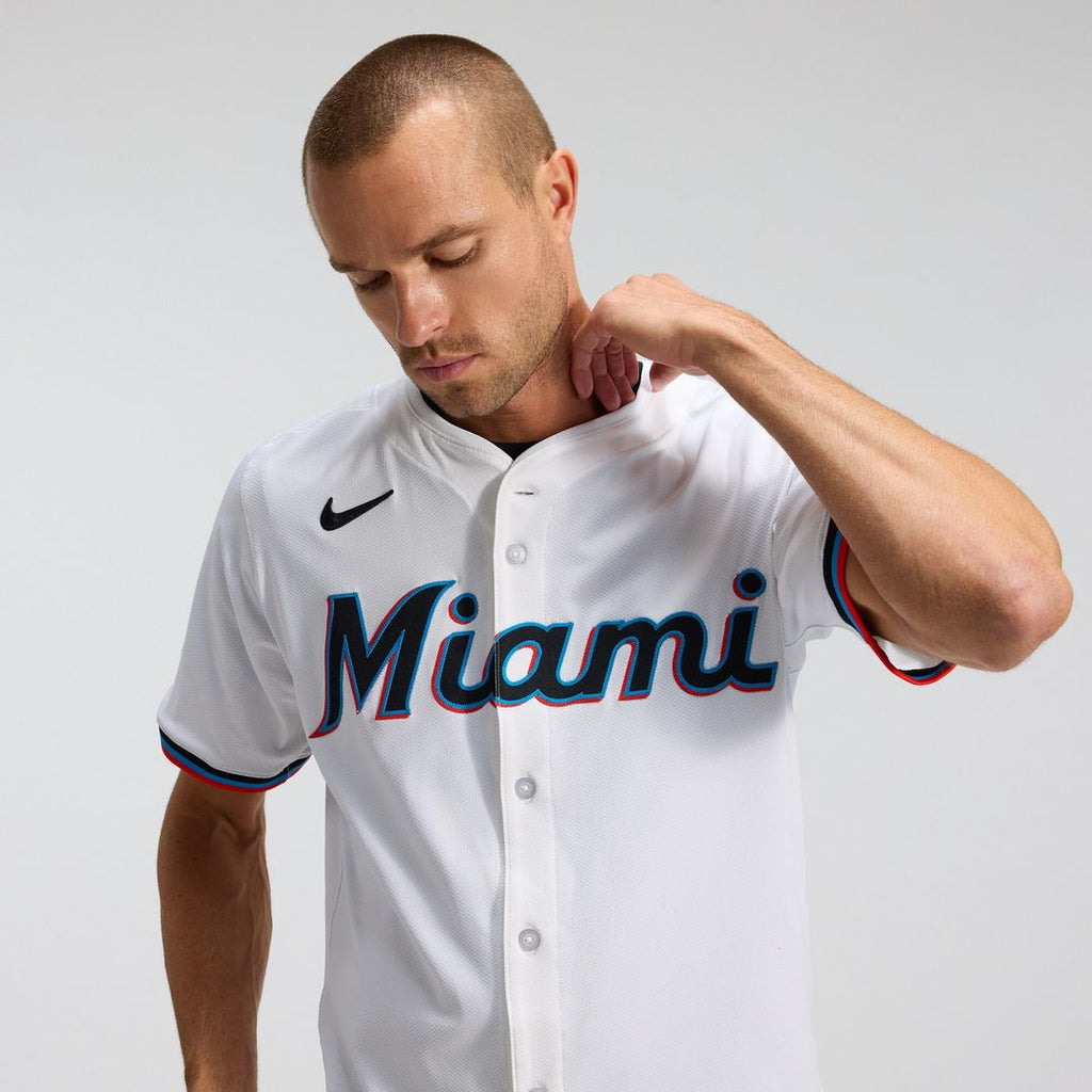 Miami Marlins Nike Home Elite Jersey - White Official MLB Team Apparel Baseball Fan Gear