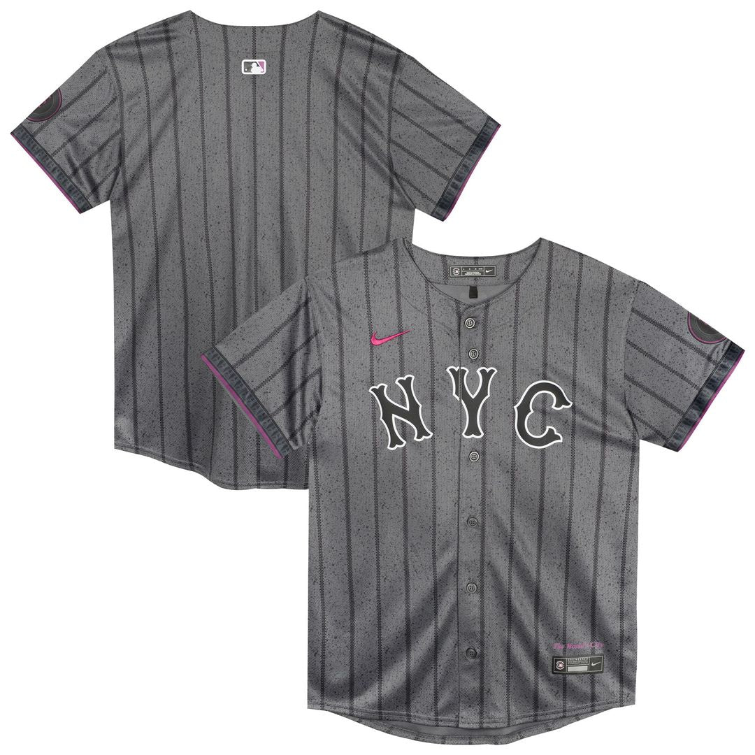 New York Mets Nike Preschool City Connect Jersey - Gray Official MLB Team Apparel Baseball Fan Gear