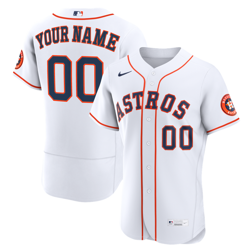 Houston Astros Nike Home Authentic Custom Jersey - White Official MLB Team Apparel Baseball Fan Gear