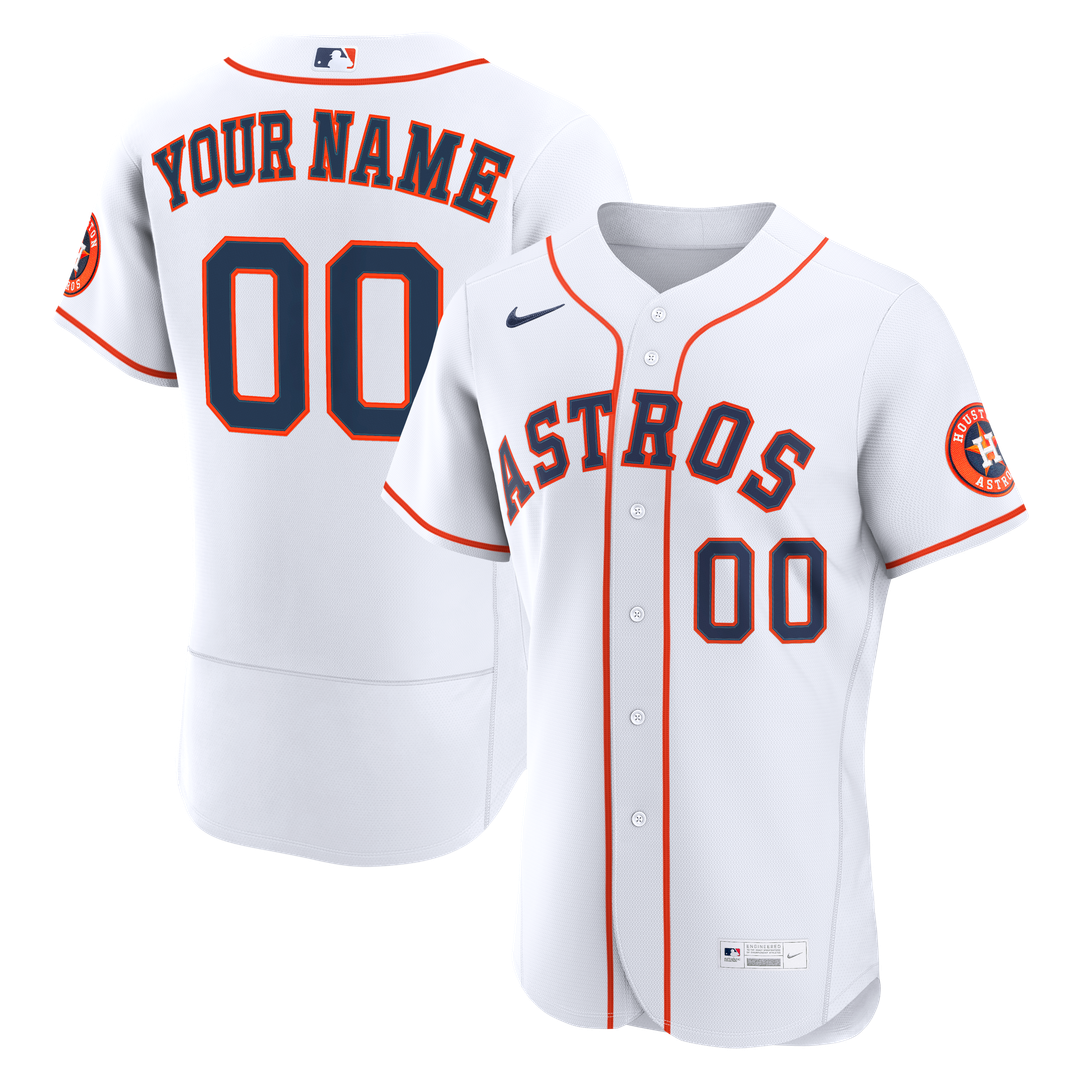 Houston Astros Nike Home Authentic Custom Jersey - White Official MLB Team Apparel Baseball Fan Gear