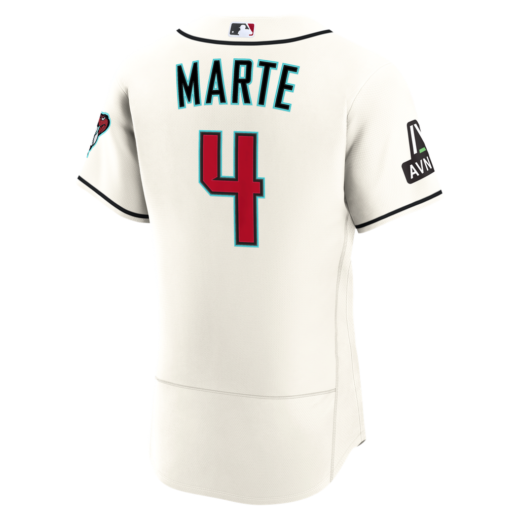 Ketel Marte Arizona Diamondbacks Nike Home Authentic Sponsor Patch Jersey - Cream Official MLB Team Apparel Baseball Fan Gear