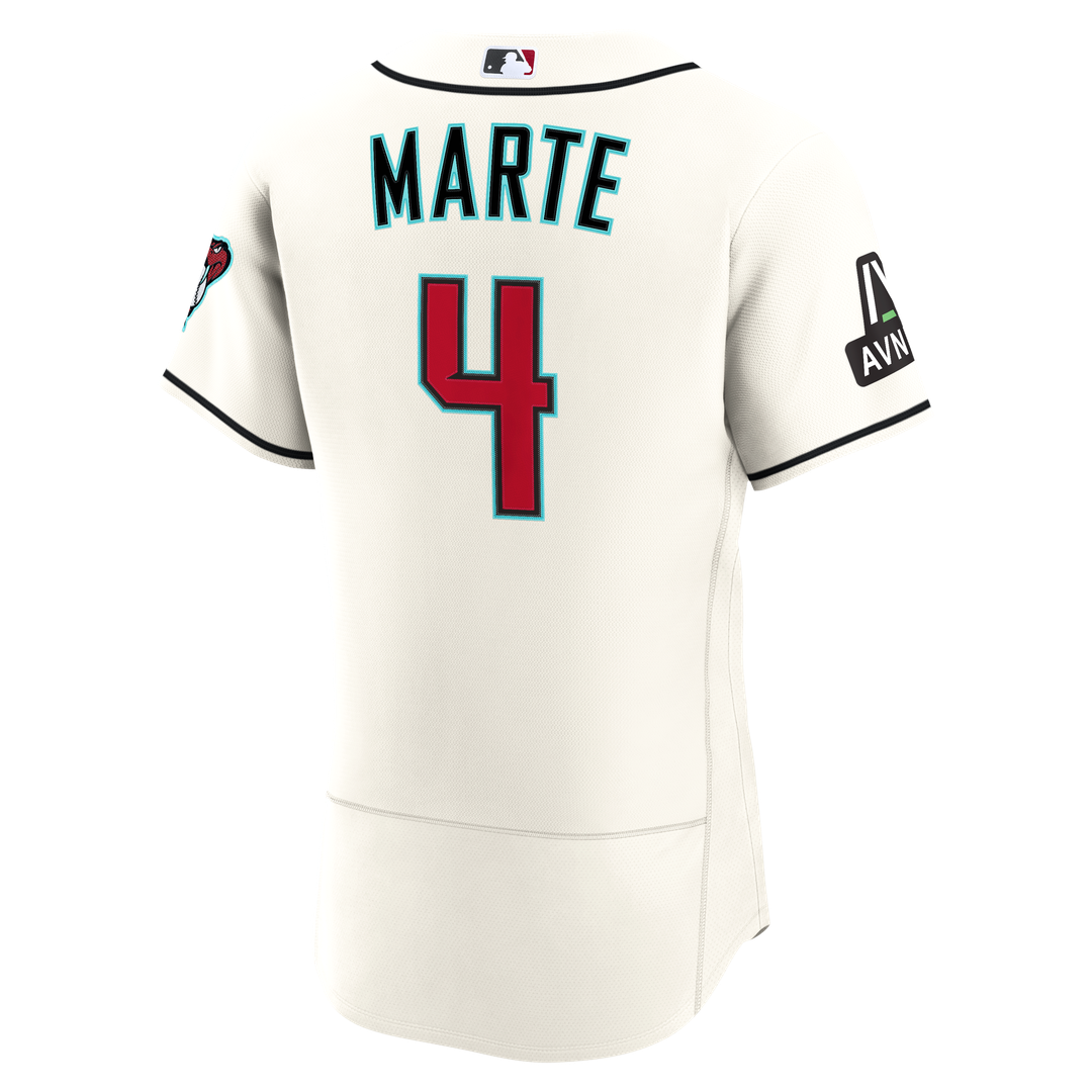 Ketel Marte Arizona Diamondbacks Nike Home Authentic Sponsor Patch Jersey - Cream Official MLB Team Apparel Baseball Fan Gear