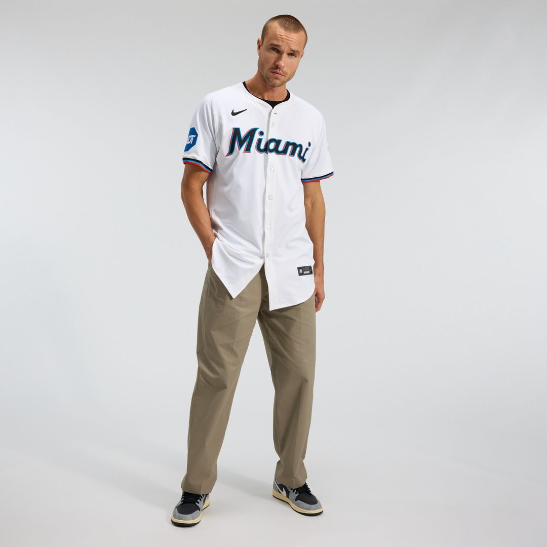 Miami Marlins Nike Home Elite Jersey - White Official MLB Team Apparel Baseball Fan Gear