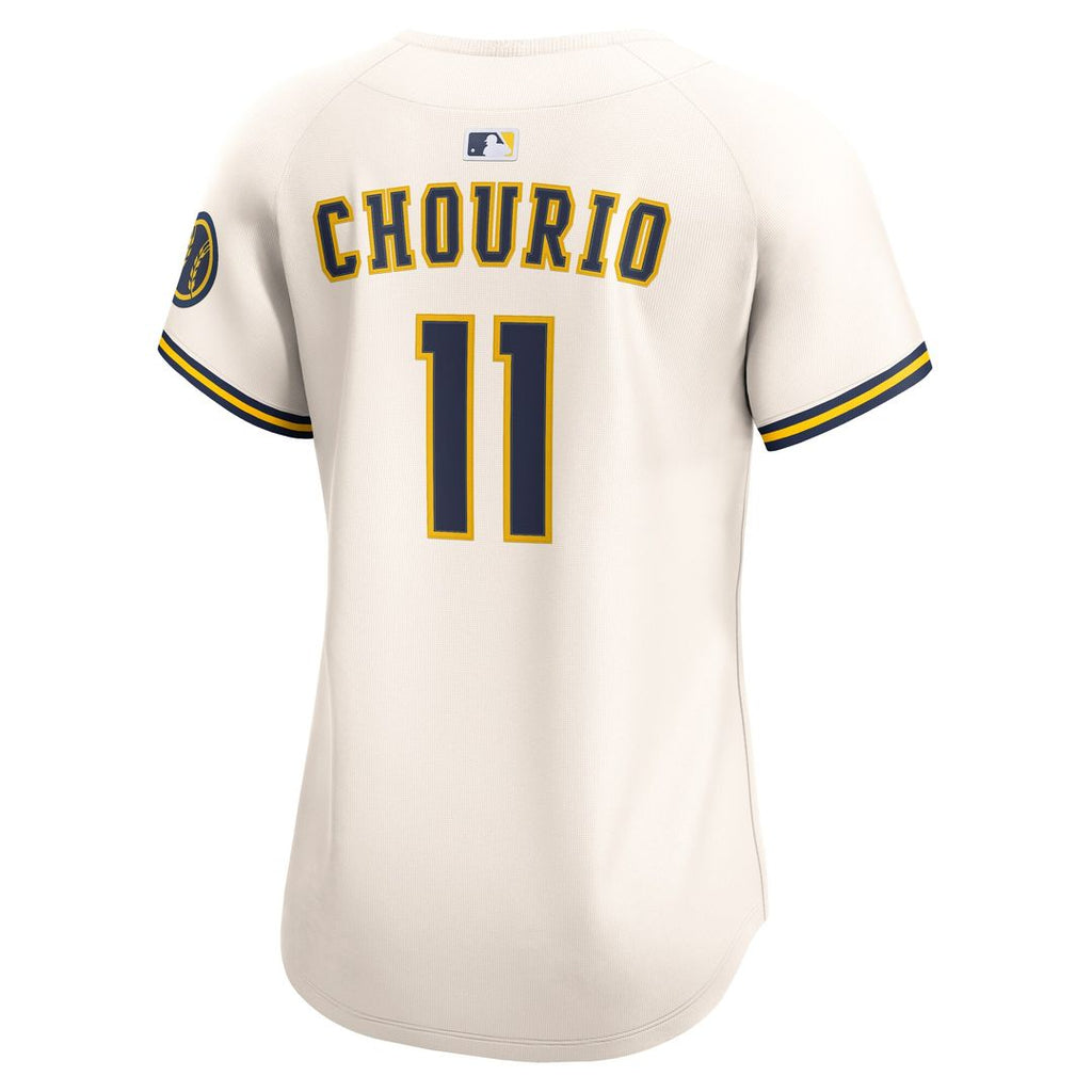 Jackson Chourio Milwaukee Brewers Nike Women's Home Limited Player Jersey - Cream Official MLB Team Apparel Baseball Fan Gear