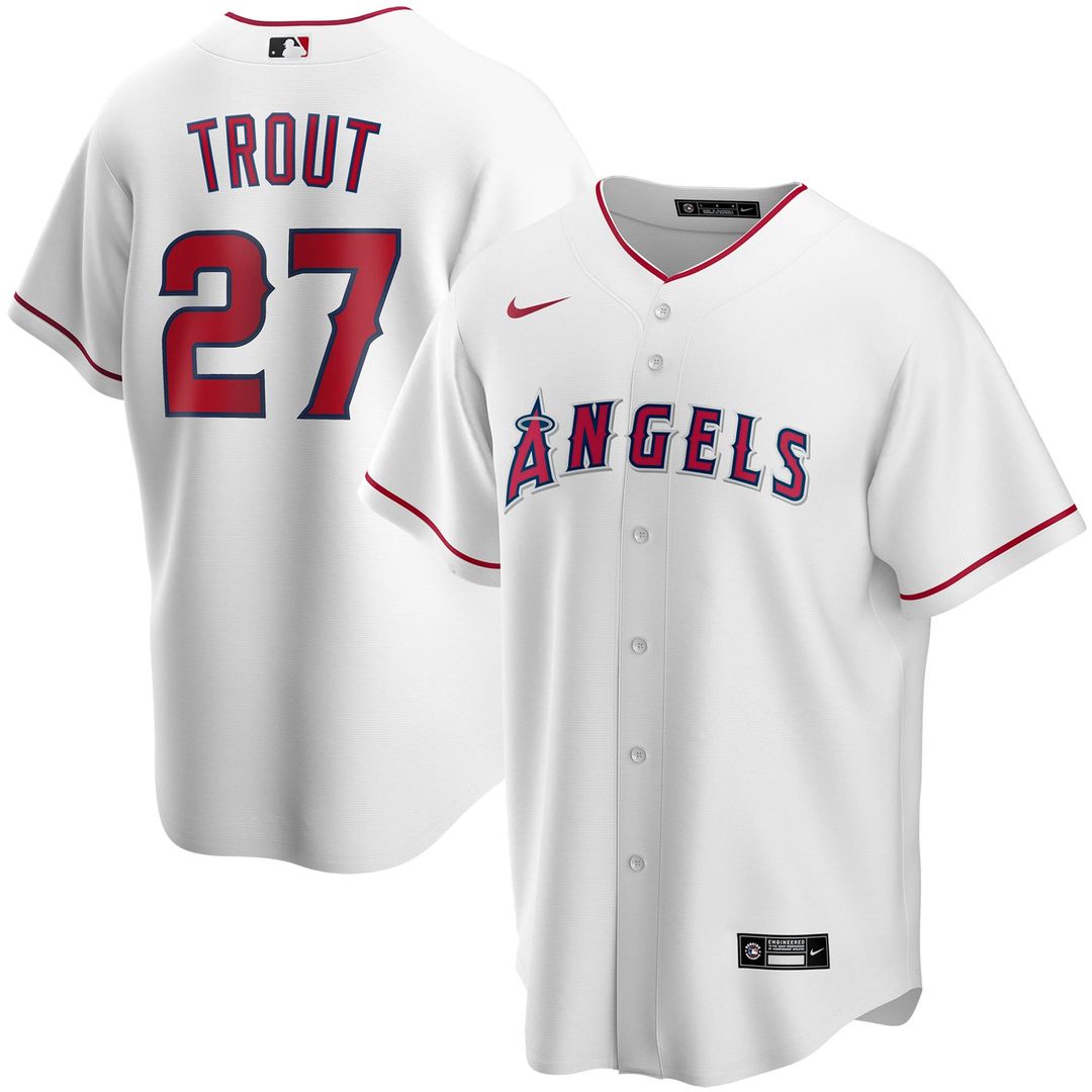 Mike Trout Los Angeles Angels Nike Youth Alternate Replica Player Jersey - White Official MLB Team Apparel Baseball Fan Gear