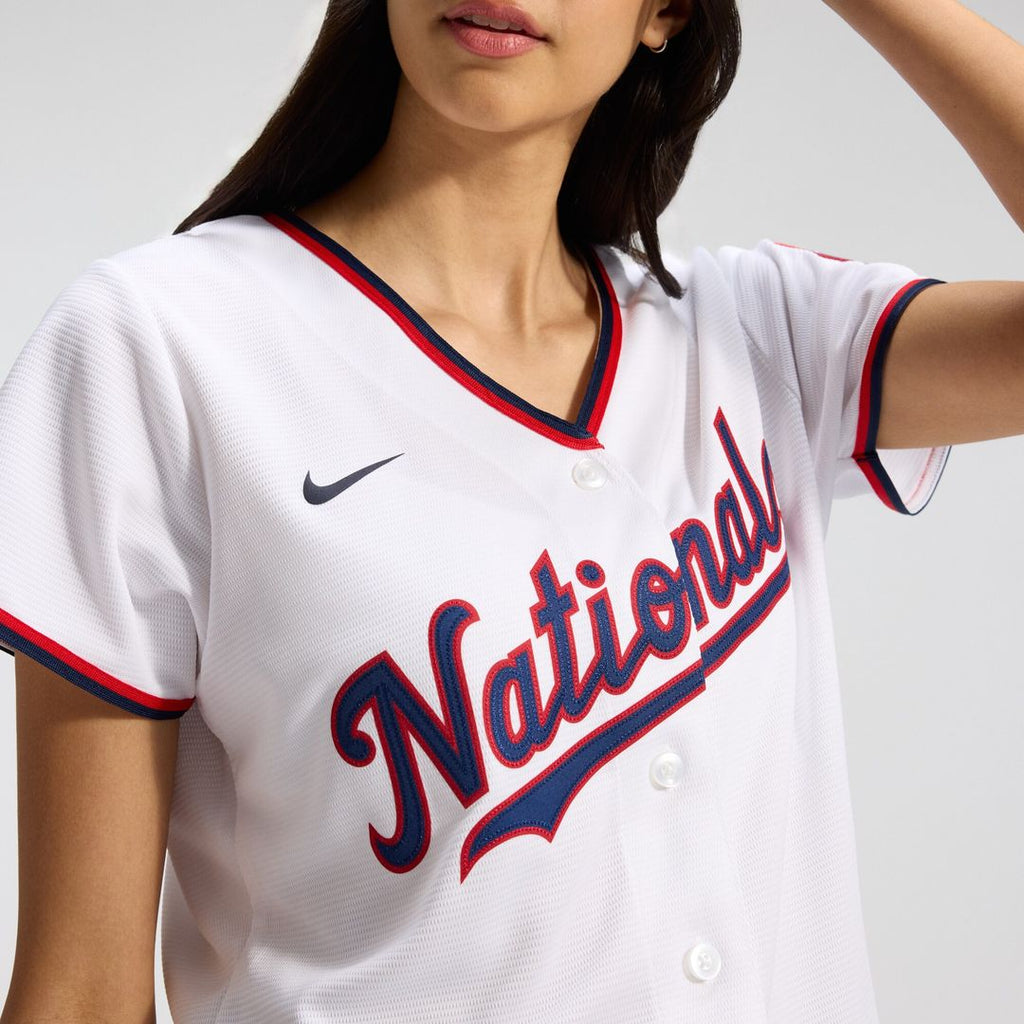 CJ Abrams Washington Nationals Nike Women's Home Replica Player Jersey - White Official MLB Team Apparel Baseball Fan Gear