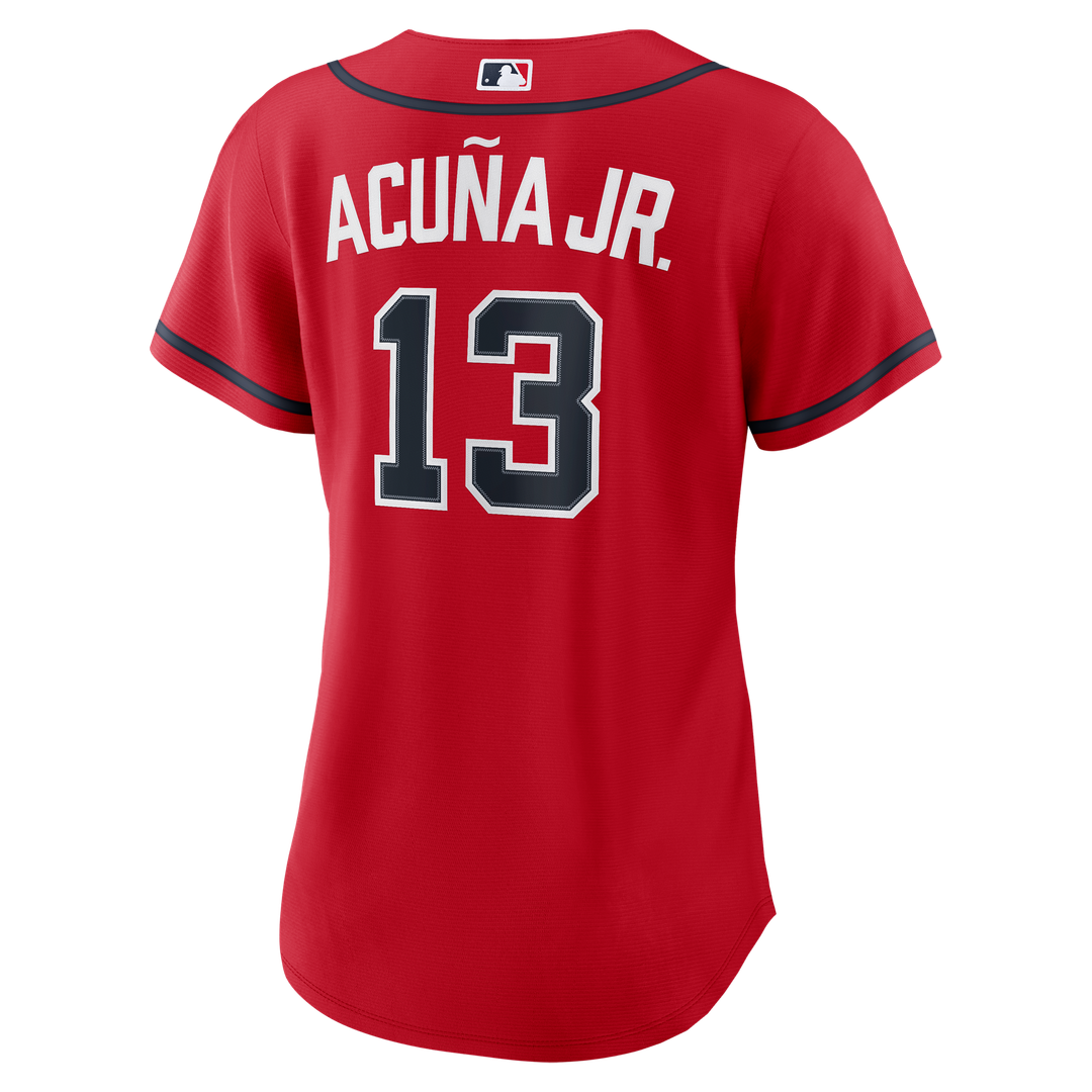 Ronald Acuña Jr. Atlanta Braves Nike Women's Alternate Replica Jersey - Navy Official MLB Team Apparel Baseball Fan Gear