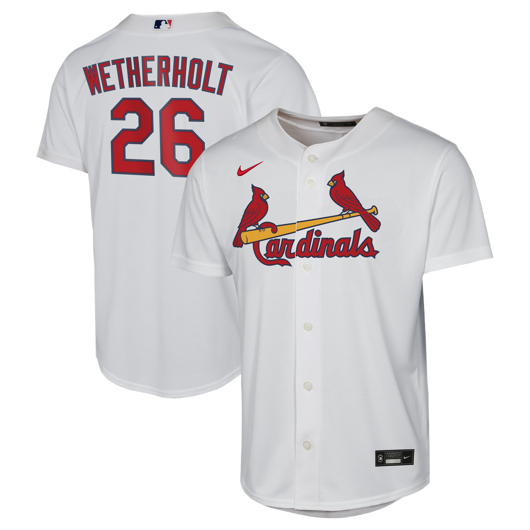 JJ Wetherholt St. Louis Cardinals Nike Youth Home Replica Jersey - White Official MLB Team Apparel Baseball Fan Gear