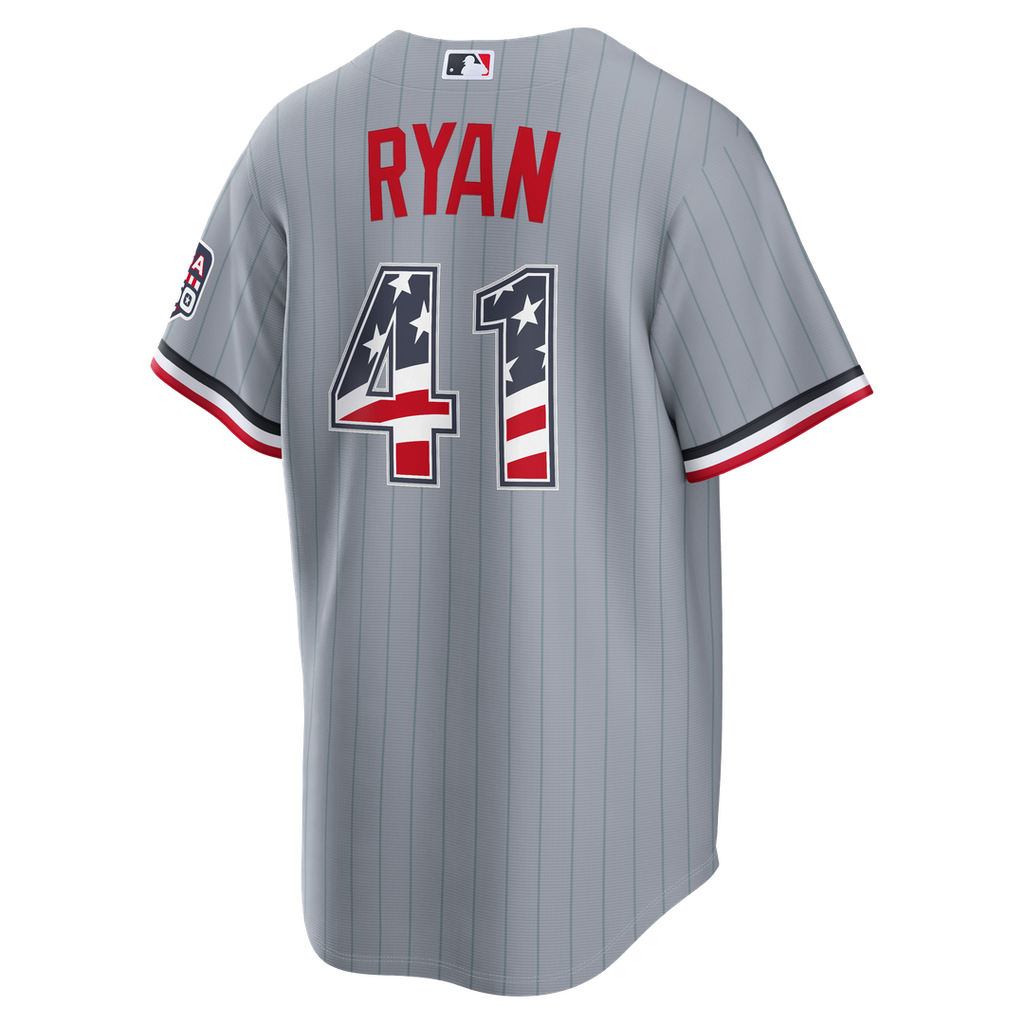 Joe Ryan Minnesota Twins Nike USA 250 Fourth of July Road Stadium Jersey - Gray Official MLB Team Apparel Baseball Fan Gear