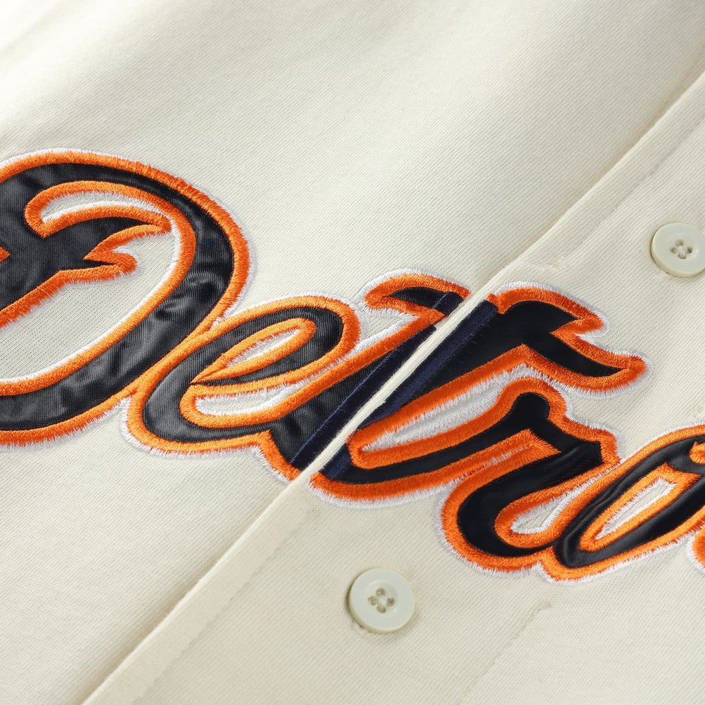 Detroit Tigers Profile Big & Tall Two-Color Fashion Jersey - Cream/Navy Official MLB Team Apparel Baseball Fan Gear
