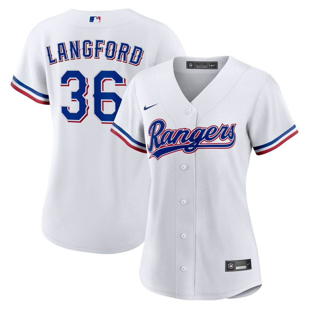 Wyatt Langford Texas Rangers Nike Women's Home Replica Jersey - White Official MLB Team Apparel Baseball Fan Gear