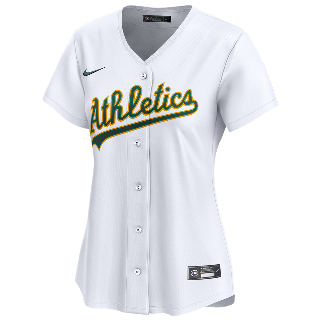 Athletics Nike Women's Home Limited Jersey – White Official MLB Team Apparel Baseball Fan Gear