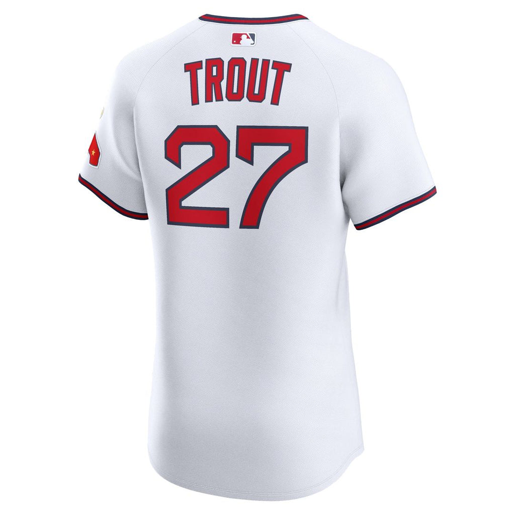 Mike Trout Los Angeles Angels Nike Alternate 2 Elite Jersey - White Official MLB Team Apparel Baseball Fan Gear