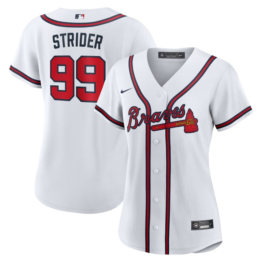 Spencer Strider Atlanta Braves Nike Women's Home Replica Jersey - White Official MLB Team Apparel Baseball Fan Gear