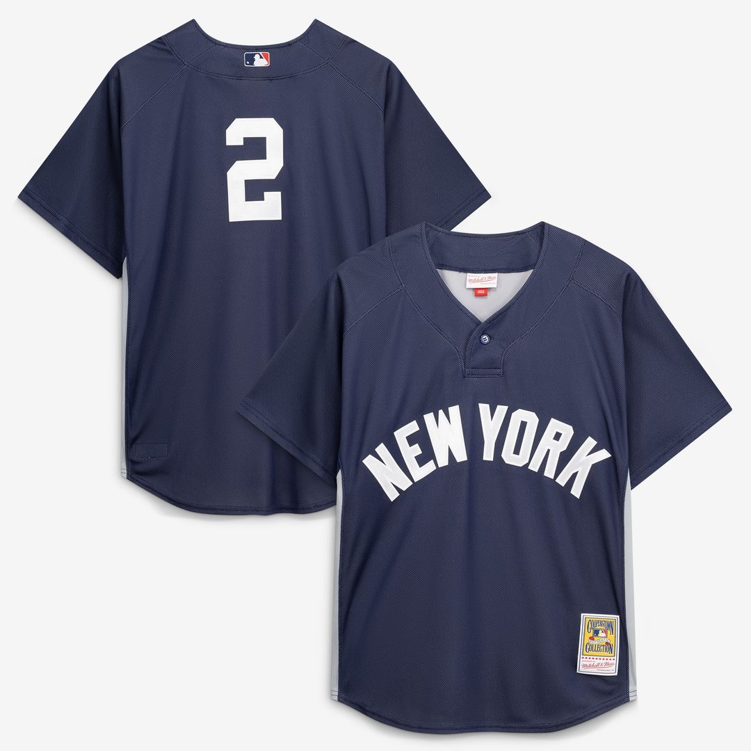 Derek Jeter New York Yankees Mitchell & Ness Authentic Batting Practice Jersey - Navy Official MLB Team Apparel Baseball Fan Gear