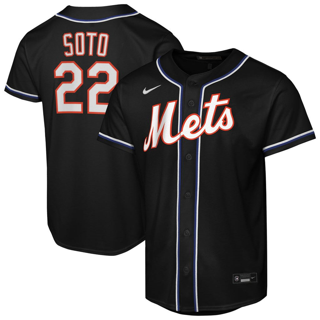 Juan Soto New York Mets Nike Youth Fashion Replica Player Jersey - Black Official MLB Team Apparel Baseball Fan Gear