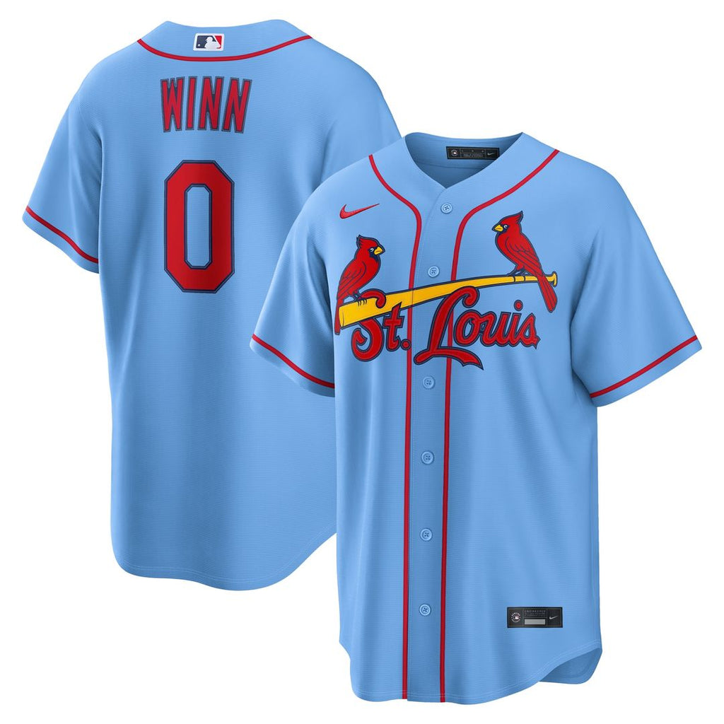 Masyn Winn St. Louis Cardinals Nike Alternate Replica Jersey - Light Blue Official MLB Team Apparel Baseball Fan Gear