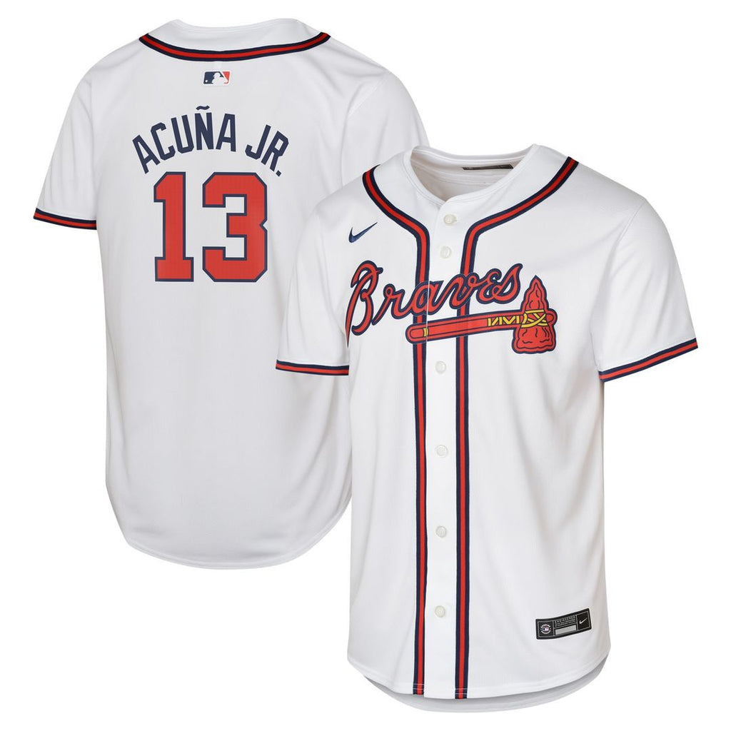 Ronald Acuña Jr. Atlanta Braves Nike Youth Home Limited Player Jersey - White Official MLB Team Apparel Baseball Fan Gear