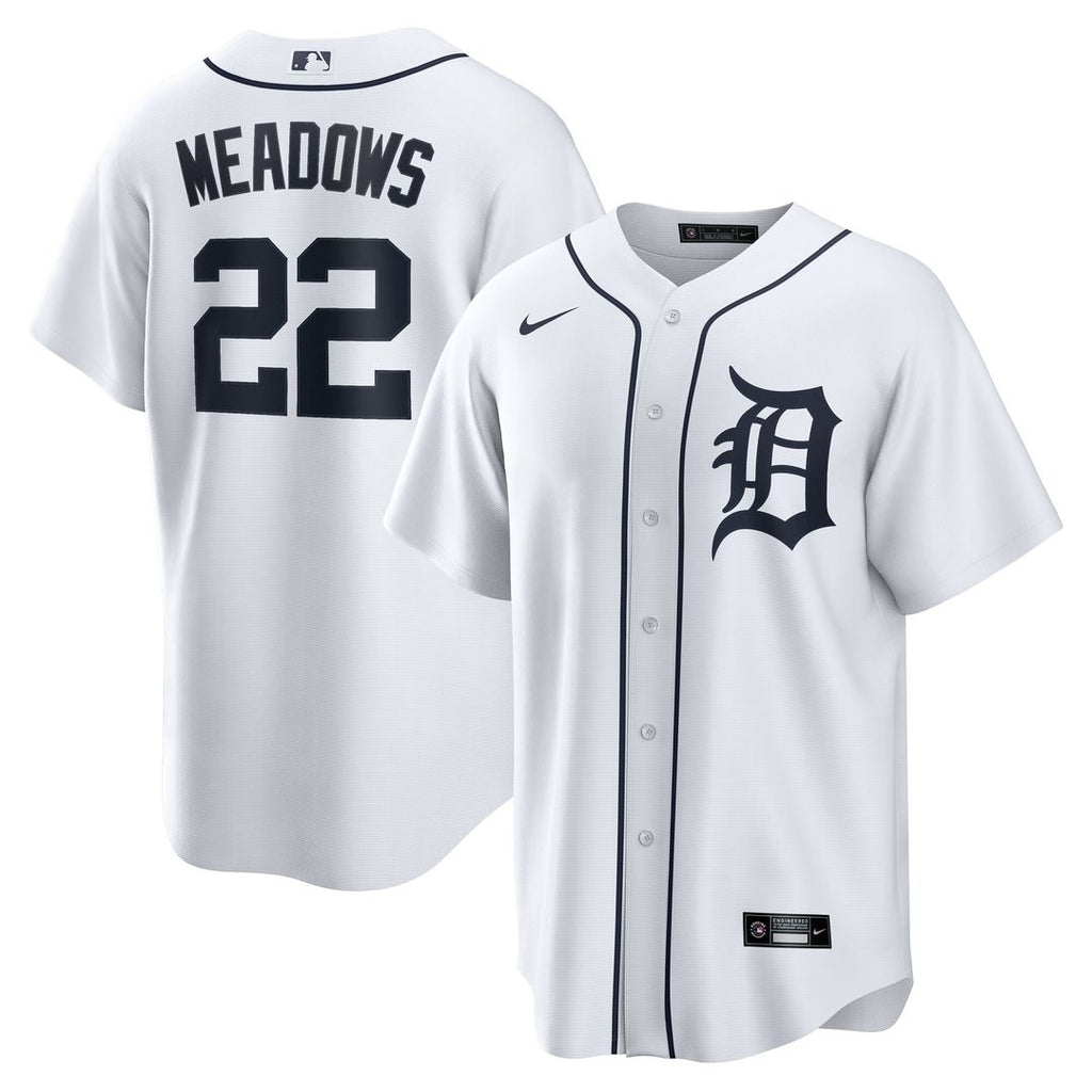Parker Meadows Detroit Tigers Nike Home Replica Jersey - White Official MLB Team Apparel Baseball Fan Gear