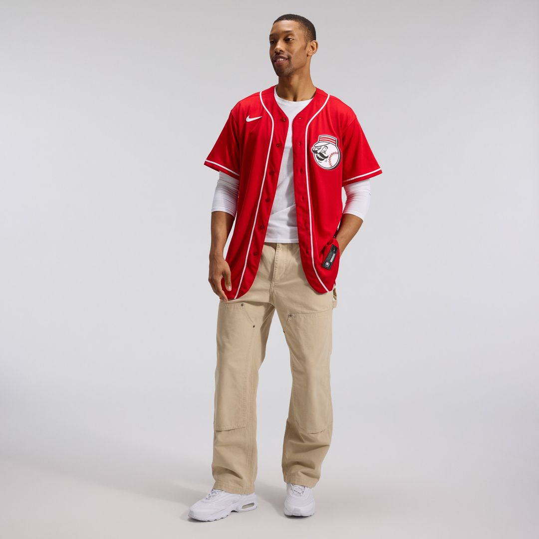 Cincinnati Reds Nike Alternate Authentic Team Logo Jersey - Scarlet Official MLB Team Apparel Baseball Fan Gear