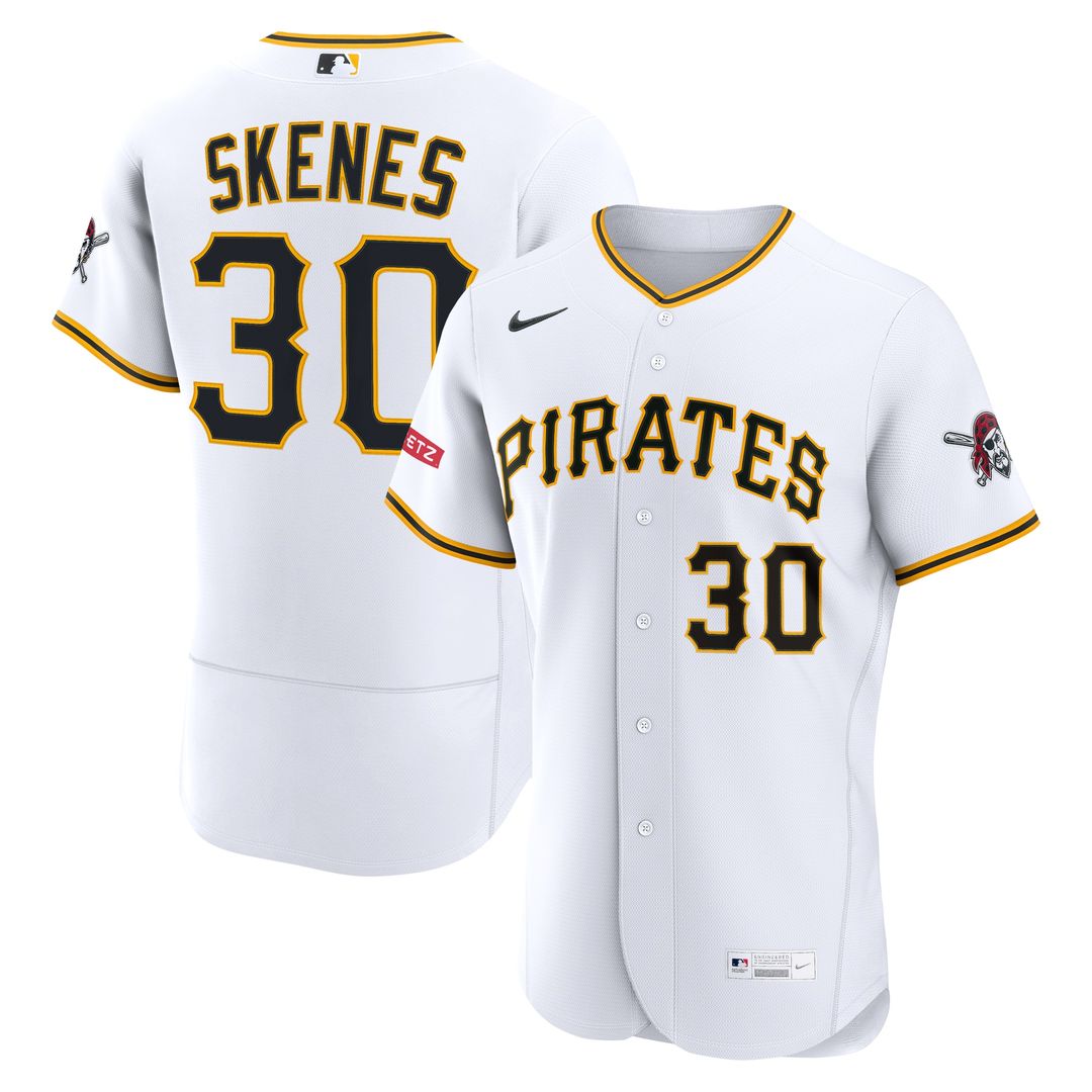 Paul Skenes Pittsburgh Pirates Nike Home Authentic Sponsor Patch Jersey - White Official MLB Team Apparel Baseball Fan Gear