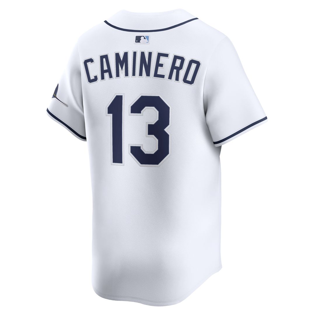 Junior Caminero Tampa Bay Rays Nike Home Limited Jersey - White Official MLB Team Apparel Baseball Fan Gear