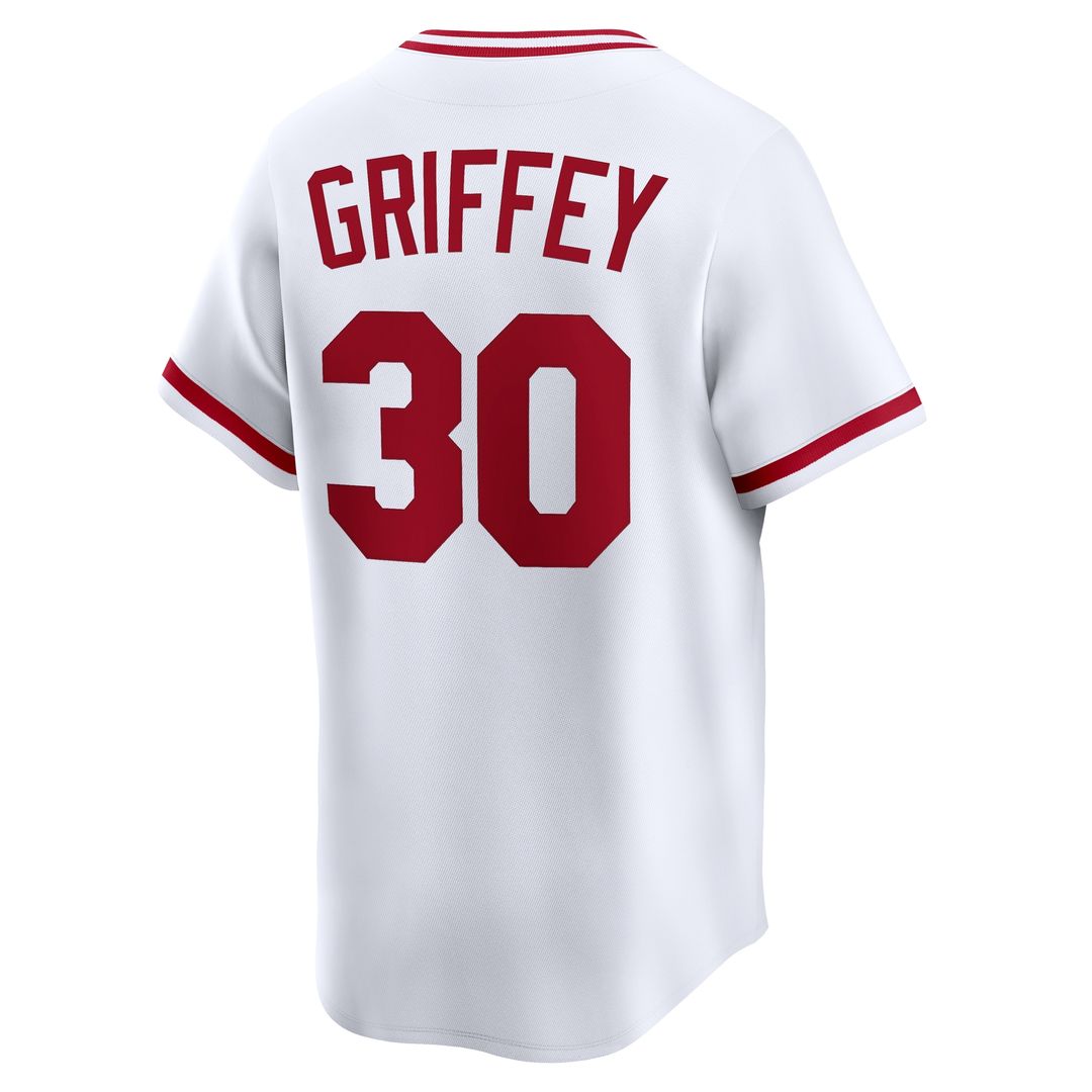 Ken Griffey Cincinnati Reds Nike Throwback Cooperstown Collection Limited Jersey - White Official MLB Team Apparel Baseball Fan Gear