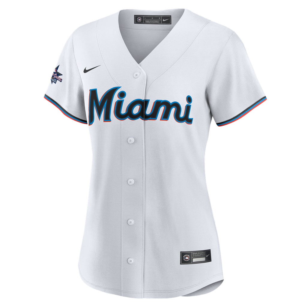 Miami Marlins Nike Women's Replica Team Jersey - White Official MLB Team Apparel Baseball Fan Gear