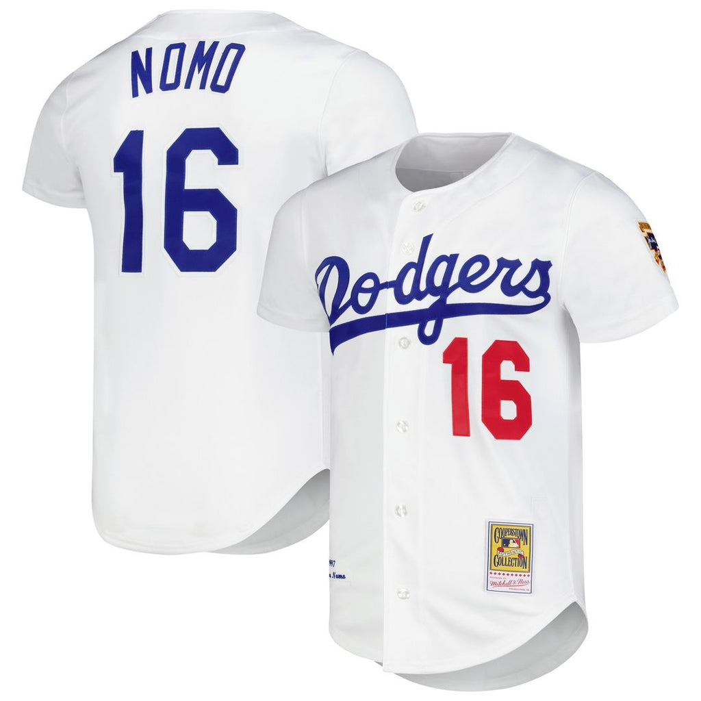 Hideo Nomo Los Angeles Dodgers Mitchell & Ness Cooperstown Collection Authentic Jersey - White Official MLB Team Apparel Baseball Fan Gear