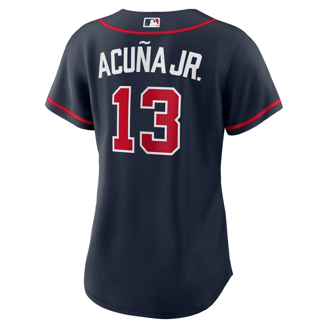 Ronald Acuña Jr. Atlanta Braves Nike Women's Alternate Replica Jersey - Navy Official MLB Team Apparel Baseball Fan Gear