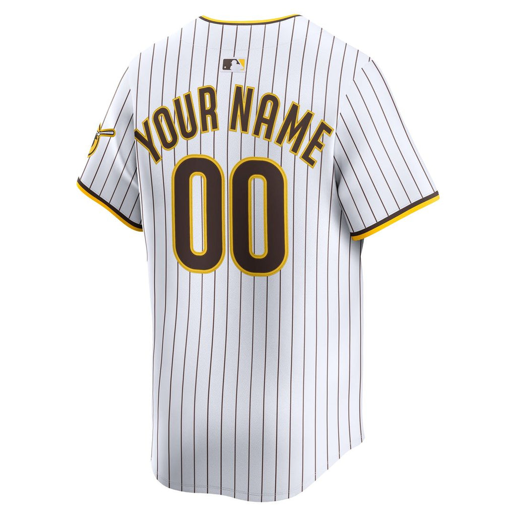San Diego Padres Nike Home Limited Custom Jersey - White Official MLB Team Apparel Baseball Fan Gear