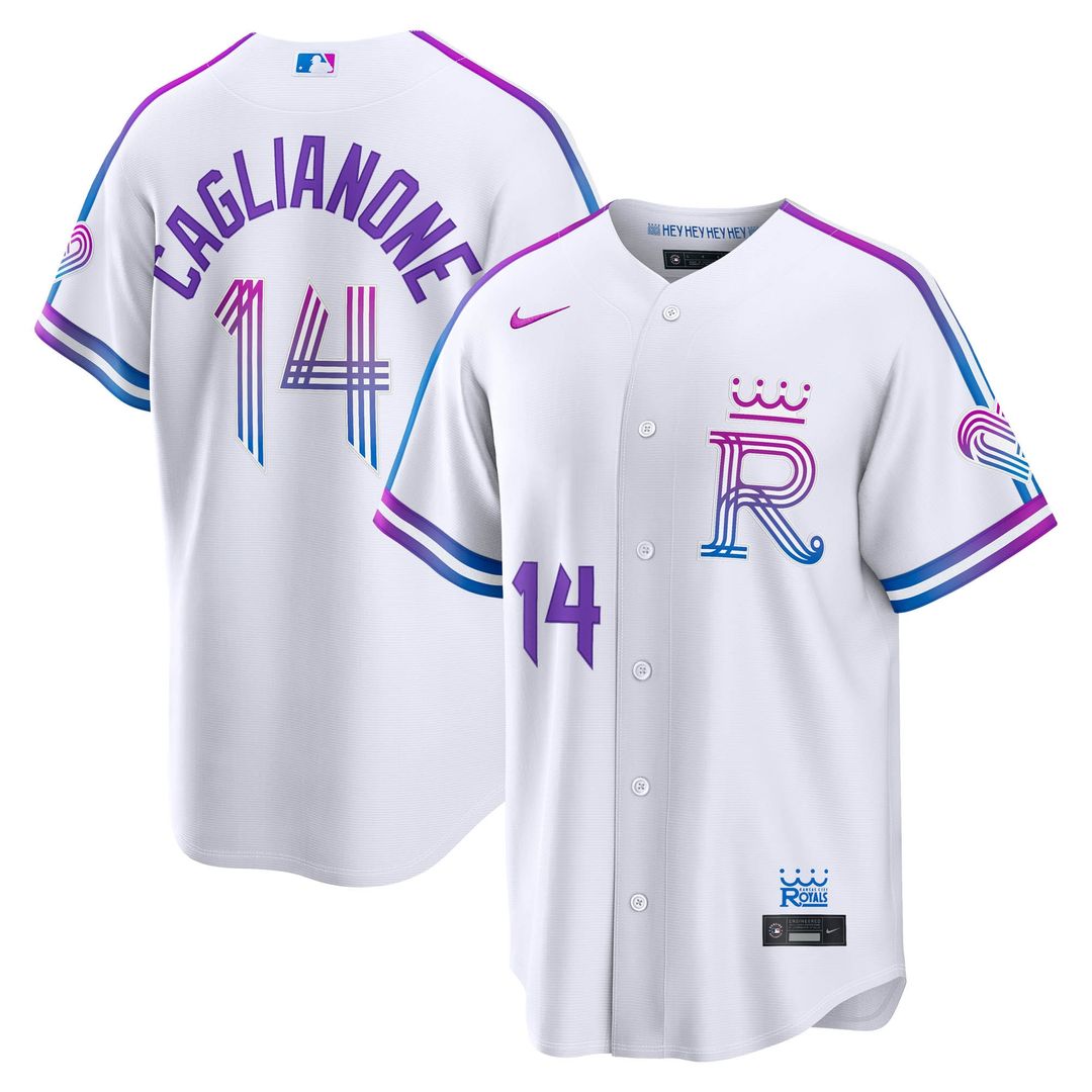 Jac Caglianone Kansas City Royals Nike 2026 City Connect Stadium Jersey - White Official MLB Team Apparel Baseball Fan Gear