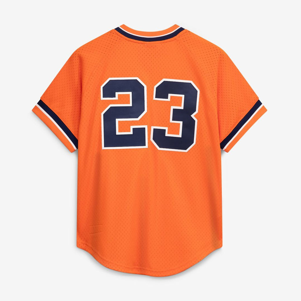 Kirk Gibson Detroit Tigers Mitchell & Ness Cooperstown Collection Mesh Batting Practice Button-Up Jersey - Orange Official MLB Team Apparel Baseball F