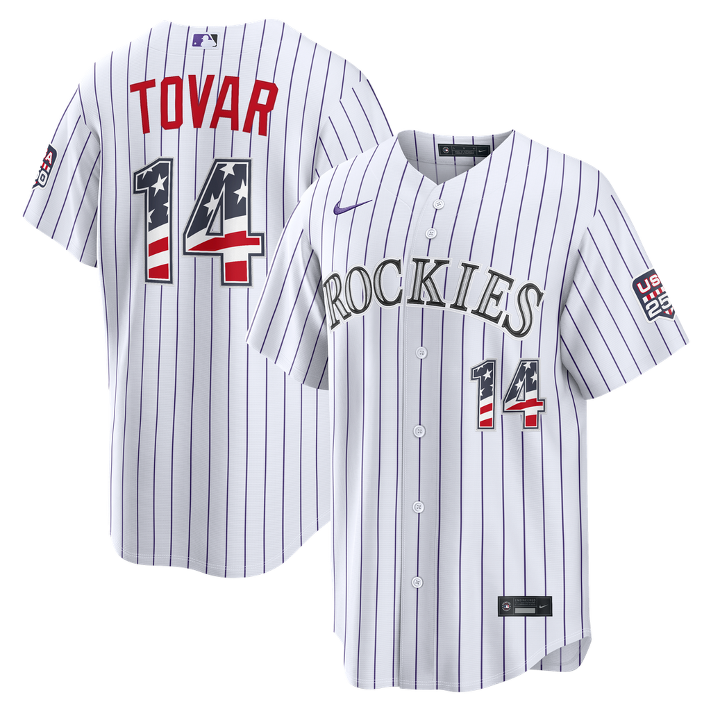 Ezequiel Tovar Colorado Rockies Nike USA 250 Fourth of July Home Stadium Jersey - White Official MLB Team Apparel Baseball Fan Gear