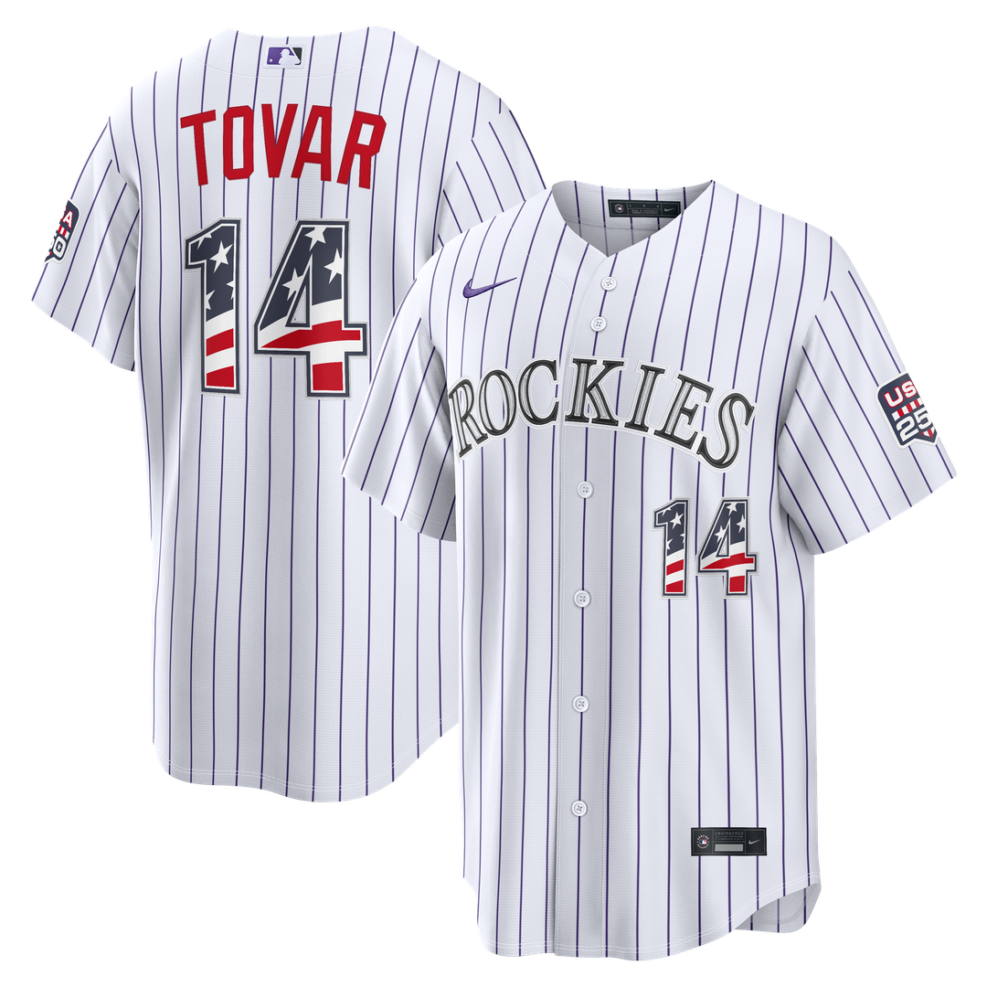 Ezequiel Tovar Colorado Rockies Nike USA 250 Fourth of July Home Stadium Jersey - White Official MLB Team Apparel Baseball Fan Gear