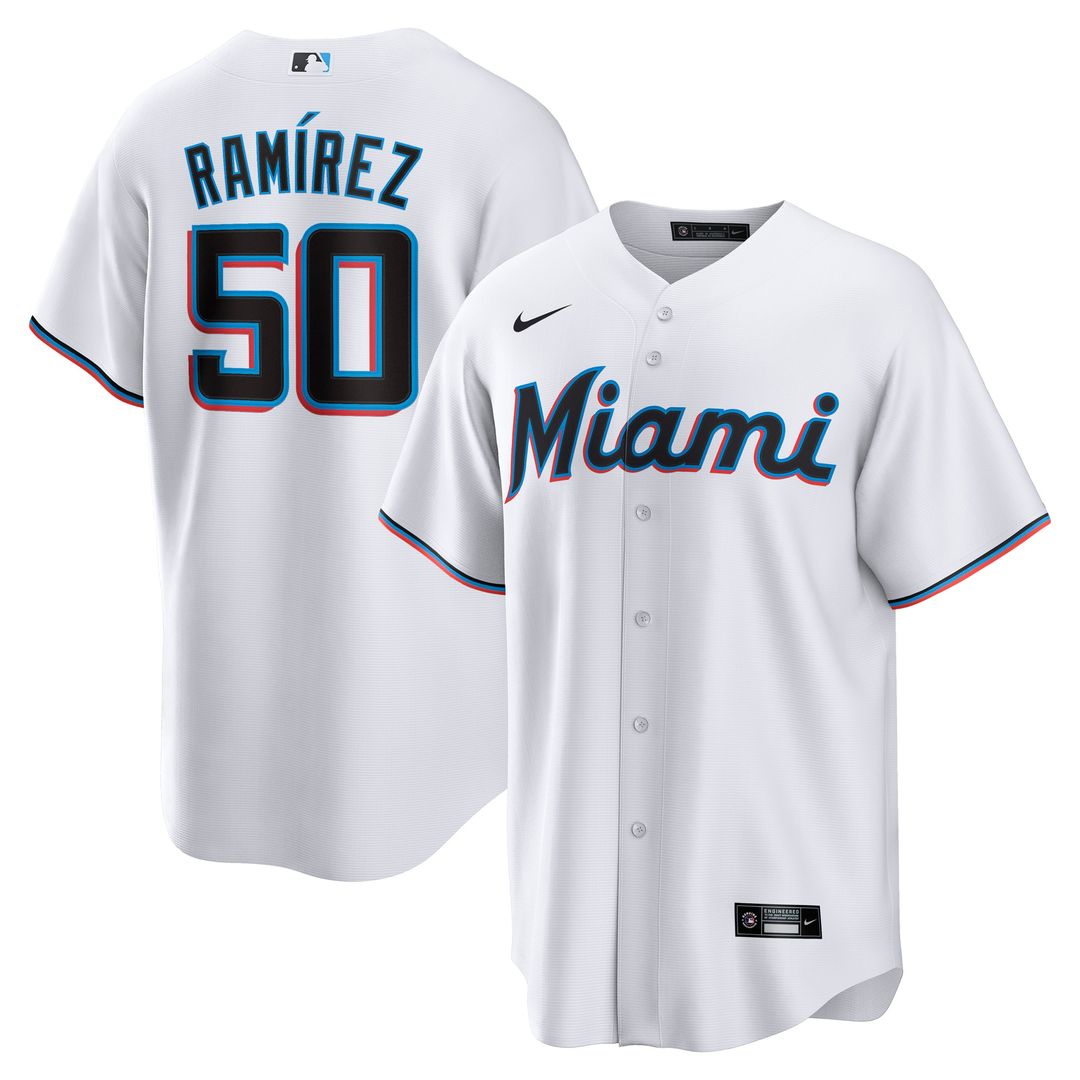 Agustín Ramírez Miami Marlins Nike Home Replica Jersey - White Official MLB Team Apparel Baseball Fan Gear