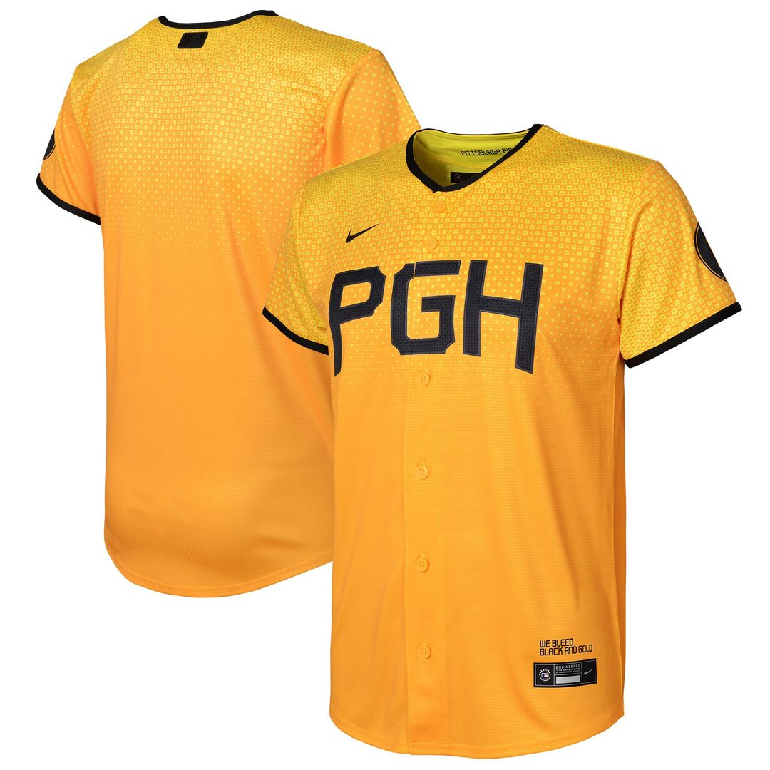 Pittsburgh Pirates Nike Toddler City Connect Replica Jersey - Gold Official MLB Team Apparel Baseball Fan Gear