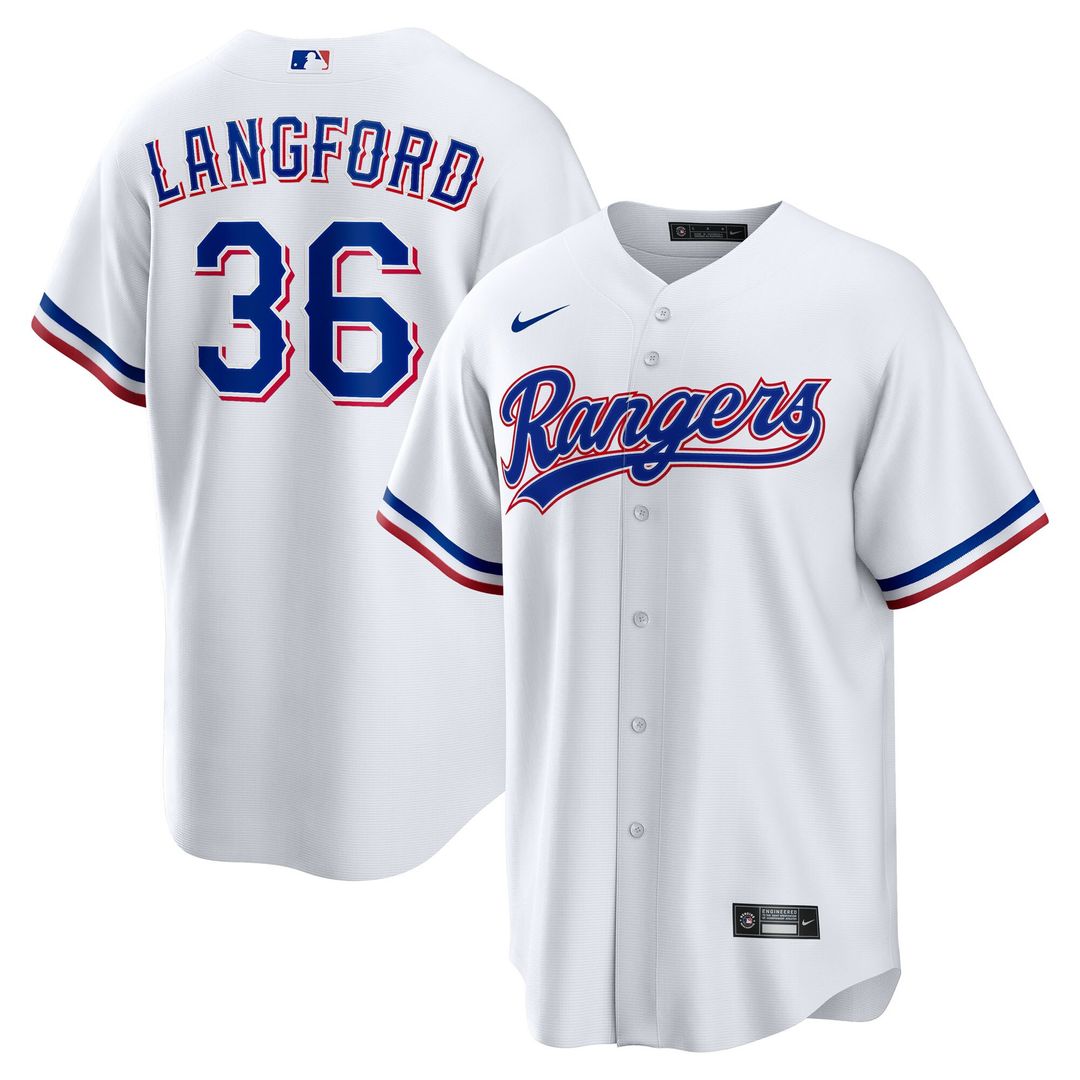Wyatt Langford Texas Rangers Nike Youth Home Replica Jersey - White Official MLB Team Apparel Baseball Fan Gear