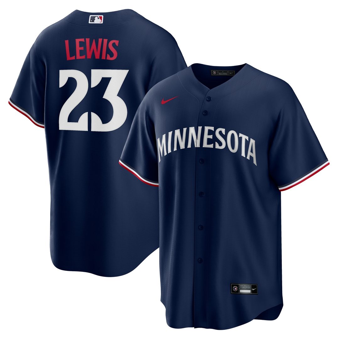 Royce Lewis Minnesota Twins Nike Alternate 2 Replica Jersey - Navy Official MLB Team Apparel Baseball Fan Gear