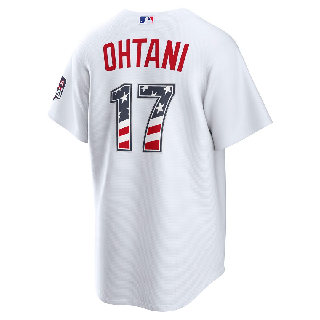 Shohei Ohtani Los Angeles Dodgers Nike USA 250 Fourth of July Home Stadium Jersey - White Official MLB Team Apparel Baseball Fan Gear