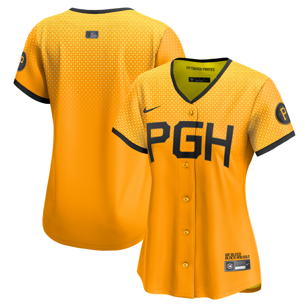 Pittsburgh Pirates Nike Women's City Connect Limited Jersey - Gold Official MLB Team Apparel Baseball Fan Gear