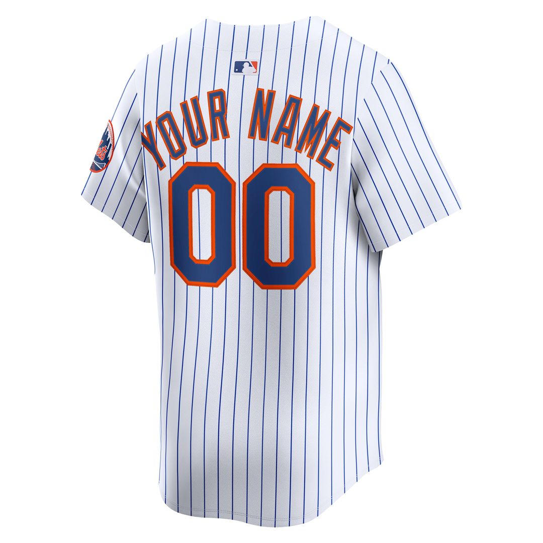 New York Mets Nike Home Limited Custom Jersey - White Official MLB Team Apparel Baseball Fan Gear